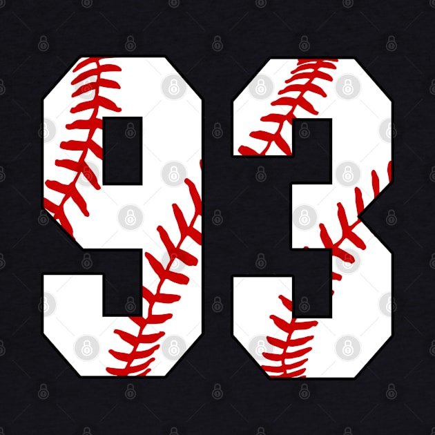 Baseball Number 93 #93 Baseball Shirt Jersey Favorite Player Biggest Fan by TeeCreations